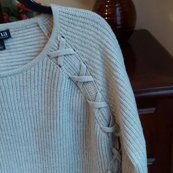 A.N.A sweater. Size L Top light gray fancy casual formal cardigan - Picture 2 of 7